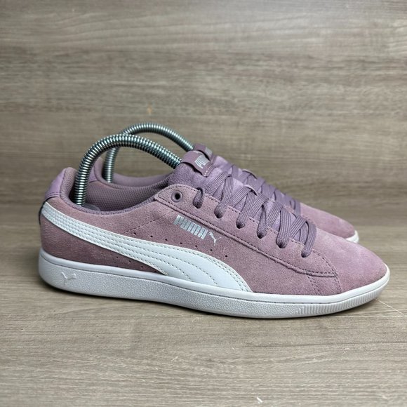 Puma Suede Sneakers Women's Size 8 Light Purple White Shoes - Picture 3 of 7